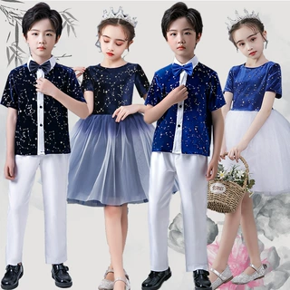 六一儿童合唱服演出服男女童礼服少儿大合唱团小学生朗诵表演服装