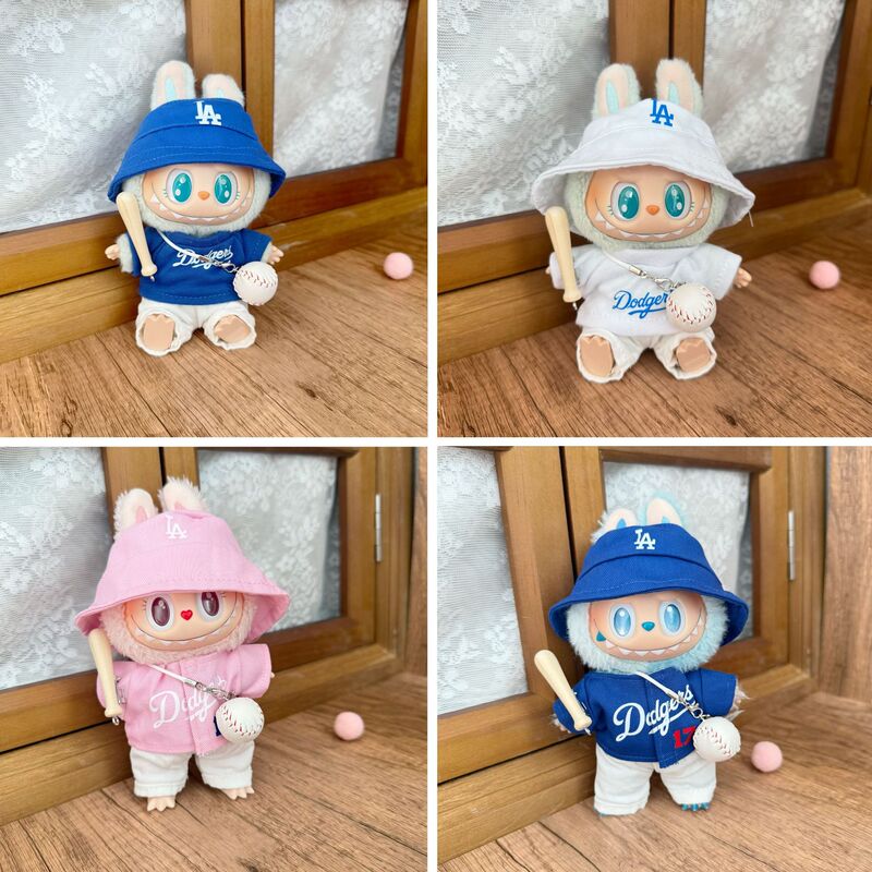 First, Second and Third Generation Labubu Clothes Kkla Baseball Sports Suit Keychain Labubu Wears New Dodgers Suit