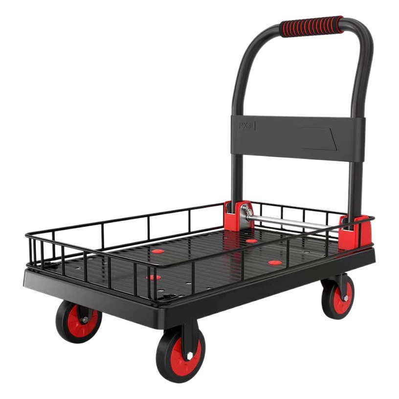 Пластиковая пластина тележка плоская тележка тележка тележка забор складной световой звук прицеп плюс квадратная труба тележка грузовик