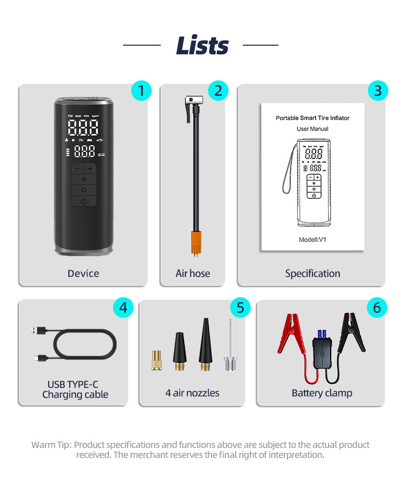 Cross-border wireless smart car air pump with power bank, large-capacity multifunctional inflator with automatic stop