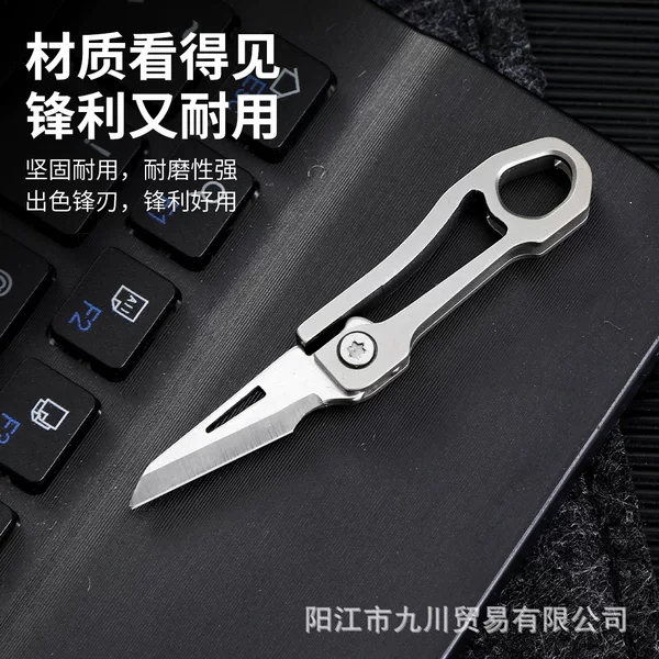 Stainless Steel Mini Folding Knife Keychain Portable Outdoor Defense Pendant Unpacking Express Portable Art Knife