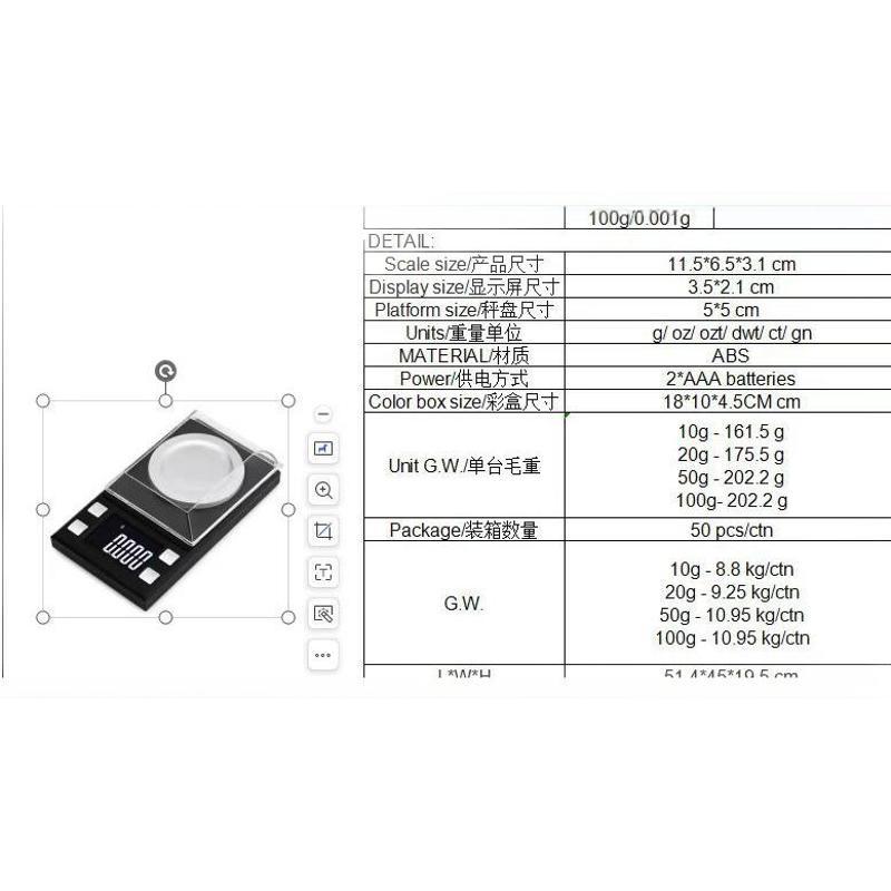 Escala de joyería de alta precisión 100g / 0.001g de precisión gramos de mini escala electrónica miligramos de escala pequeña 2024