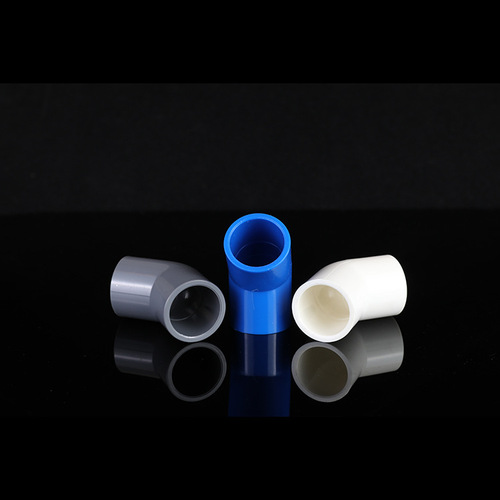 PVC water supply 45 degree elbow straight and half-bend water pipe joint thickened white gray blue plastic pipe fittings wholesale