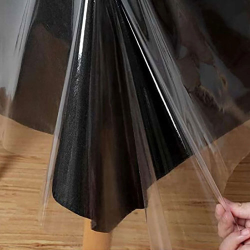 Amazon Bestseller 0.13mm Transparent PVC Straight Edge Oil and Heat Proof Tablecloth Living Room Coffee Table Dust Proof Cover Wholesale