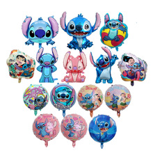 新款史迪仔Stitch卡通动漫铝膜气球儿童生日派对装饰主题派对跨境