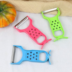 多功能蘋果削皮器 彩色塑料刮皮刀 三合一瓜果刨 彩色土豆削皮刀