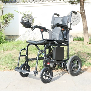 17kg Aviation aluminum, one-handed lift, lightweight, portable, foldable electric wheelchair for the elderly