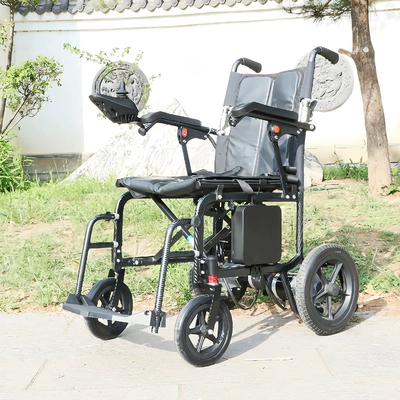 17kg Aviation aluminum, one-handed lift, lightweight, portable, foldable electric wheelchair for the elderly