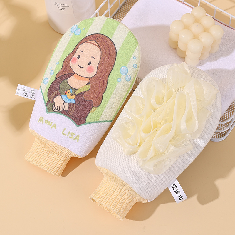 dibujos animados famosos flores de baño de doble cara guantes de goma espumosos para niños chicas lindas gigantes baños de barro baño doméstico bola de baño