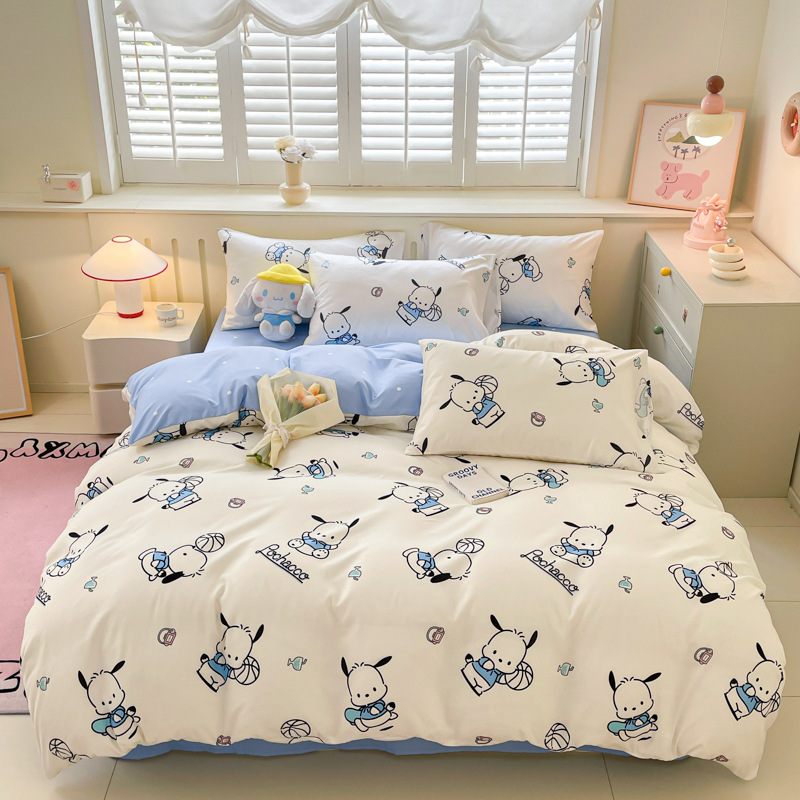 サンリオ ボックスシーツ 4点セット 寮 3点セット 家庭用寝具セット ベッドシーツ 掛け布団カバー ベッドバッグ 卸売代理店