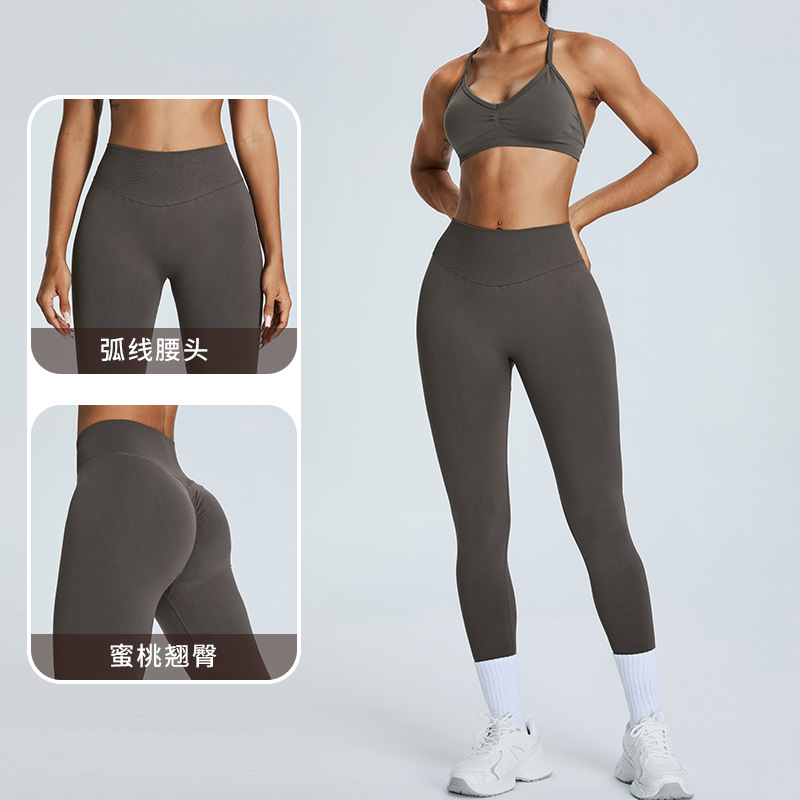 Verano sin costuras secado rápido ajuste conjunto de yoga mujer adelgazamiento de espalda ropa de fitness correr al aire libre pantalones set