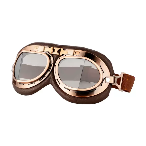 In-Stock Harley Goggles Retro Silver Frame Antique Copper Protective Goggles Angled Motorcycle Windproof Goggles