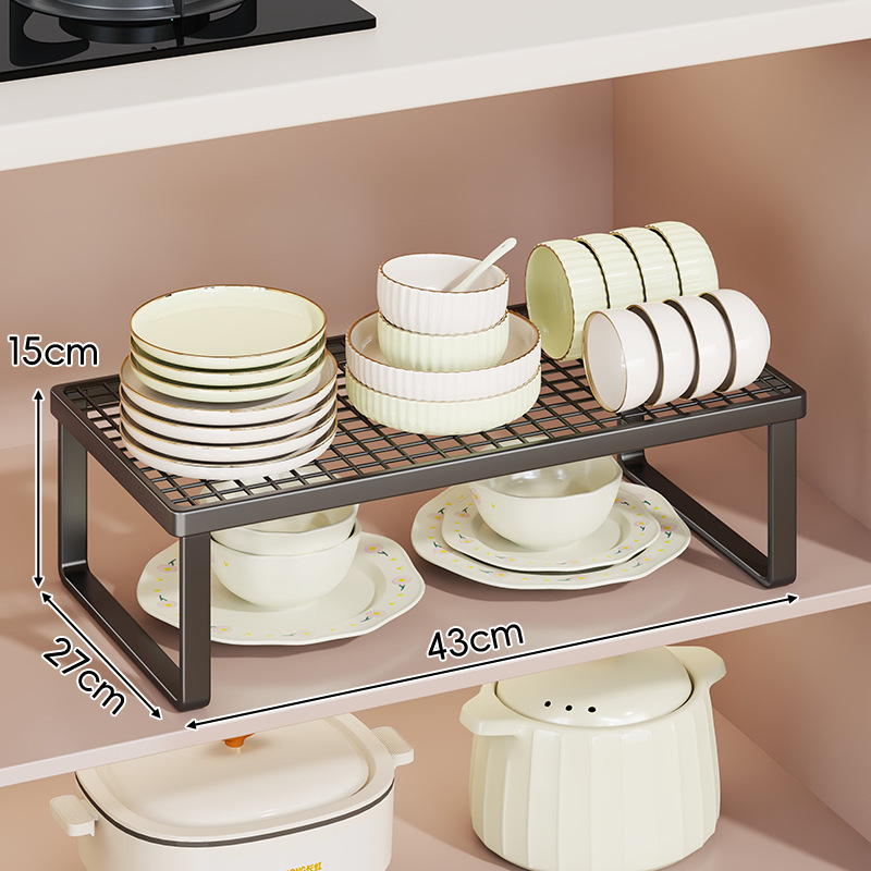 Estante Organizador Multicapa de Vajilla de Hierro Multifuncional para Cocina image 9
