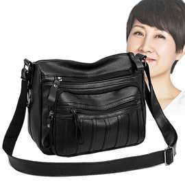 中老年包妈妈包包女2025新款中年软皮单肩斜挎包大容量奶奶包老年