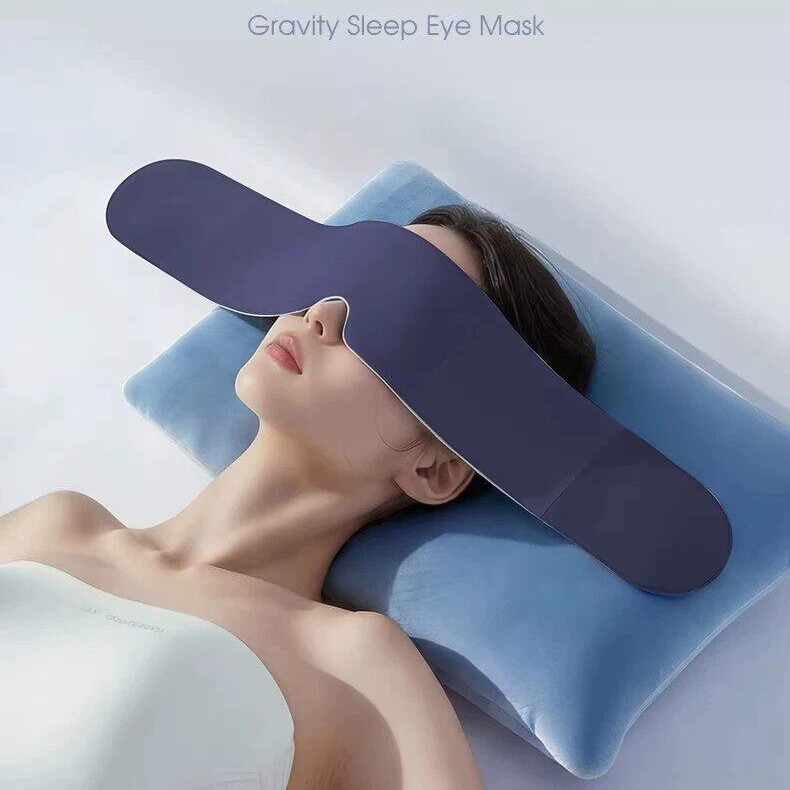 pollada Double-sided Ice Silk Gravity Sleep Eye Mask, Light-blocking, Pressure-relieving, Eye-protecting Eye Mask for Home, Business Trips, and Lunch Breaks