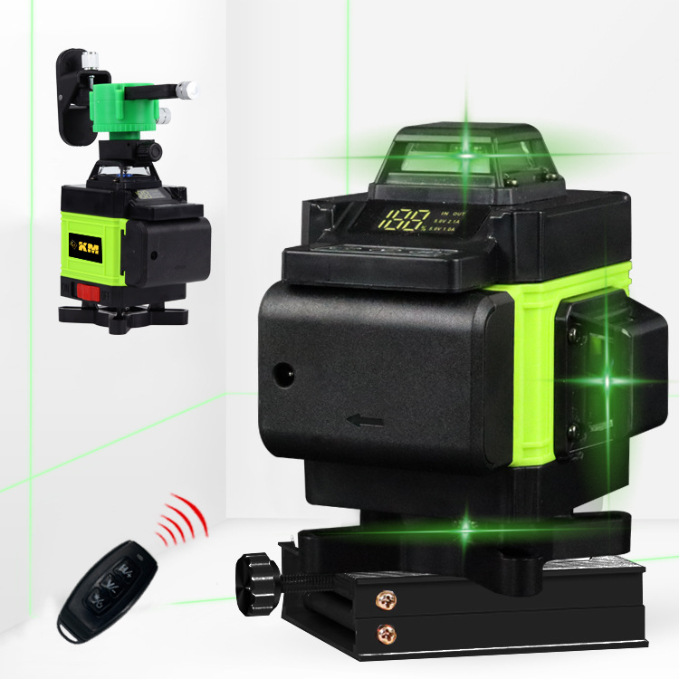 新款高精度强光绿光激光水平仪自动调平贴墙贴地仪16线laster批发