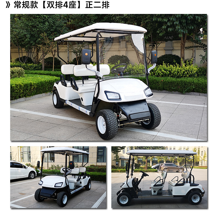 Electric Sightseeing Vehicles for Tourist Areas, 4-Seater and 6-Seater Four-Wheel Golf Carts, Transport Shuttles for Tourist Accommodation and Resorts