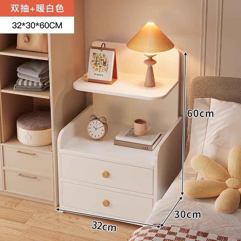 Estante de mesita de noche, dormitorio doméstico pequeño, armario de almacenamiento simple, habitación de alquiler integrada, armario de almacenamiento junto a la cama