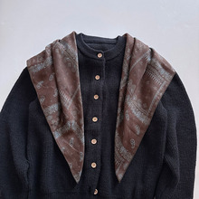 时尚欧美大气风方巾女双面双层70x70腰果风秘钥厚款领巾围巾秋冬