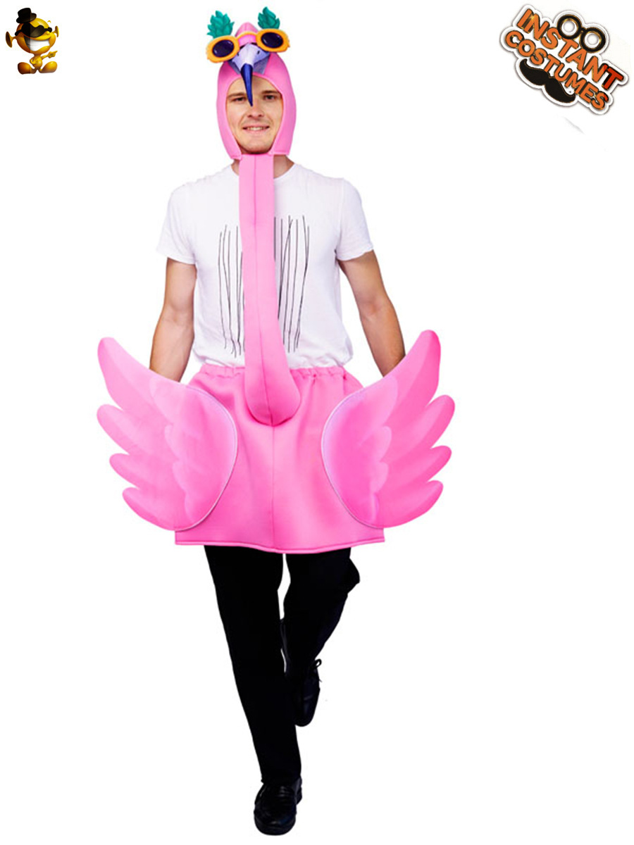 Halloween Pink Flamingo etapa rendimiento traje carnaval divertido partido traje persona grande juego de rol traje