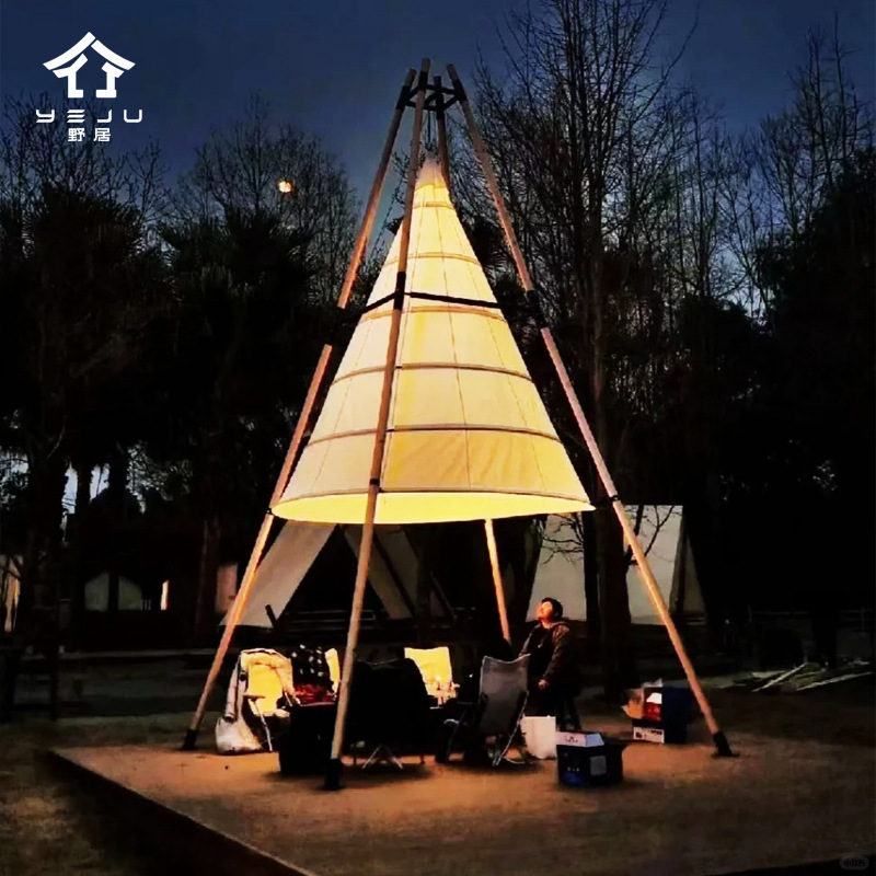 一套起订以旧换露营地大型灯笼帐篷天幕庭院造景遮阳尖顶伞野营