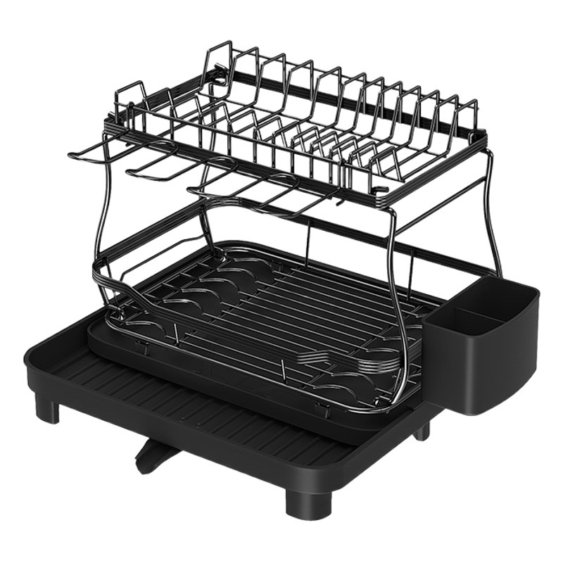 Tazón de cocina y estante de almacenamiento de platos fregadero tazón lateral y palillos tazón y estante de almacenamiento de platos Mesa doméstica multifunción estante de drenaje retráctil