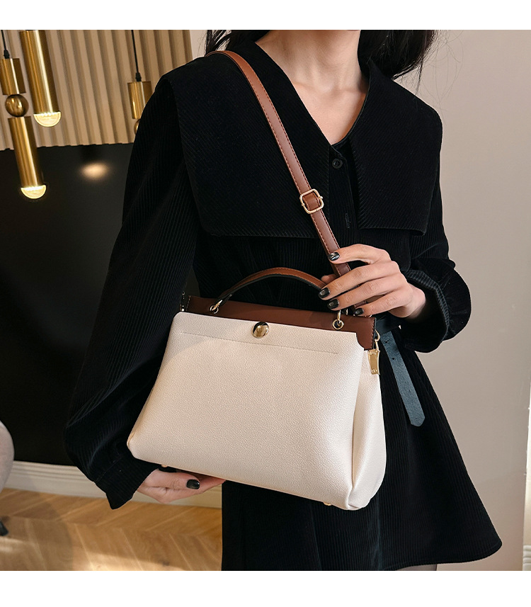 Foreign trade commuter women's bag 2024 spring and summer new contrast color handbag single shoulder crossbody women's bag large capacity women's bag_voghion.com