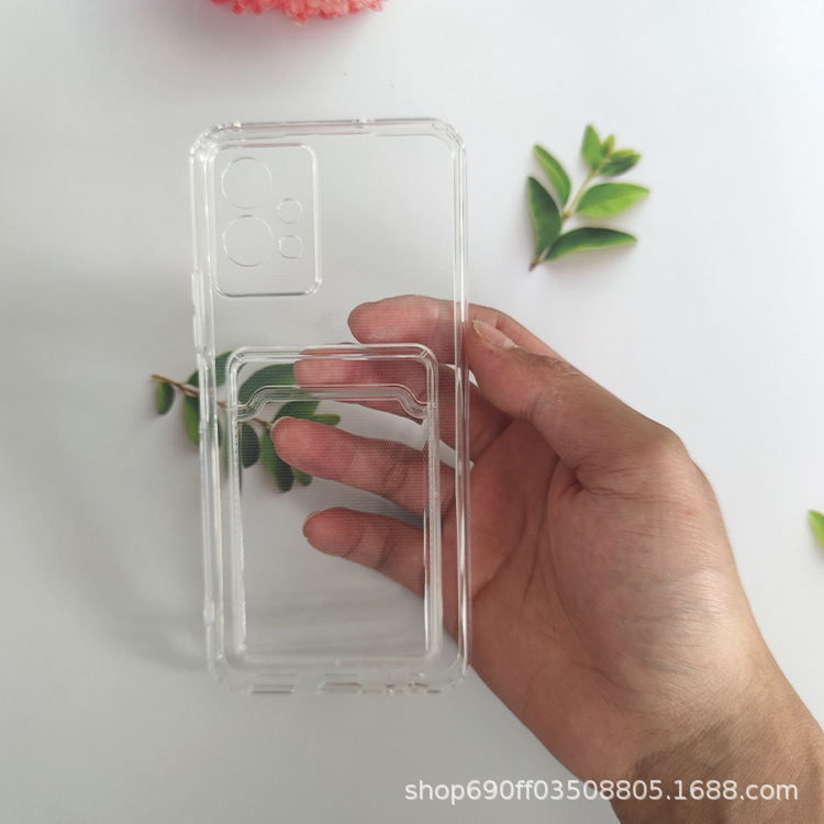 Factory direct sales for vivo Y75 5G transparent card case tpu anti-fall soft case integrated card