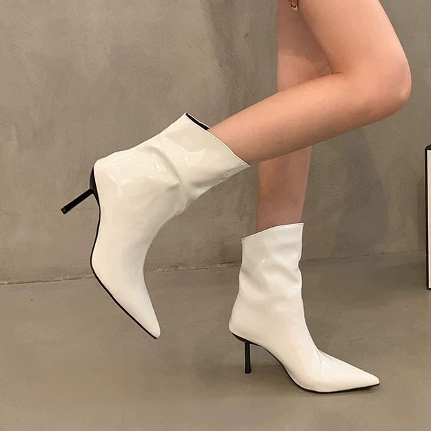 Red spring universal low boots pointy toe, American style, western style