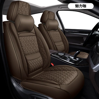 Four Seasons Pad: Seat Covers, Breathable Linen Car - charming-coffee-standard-waist-support
