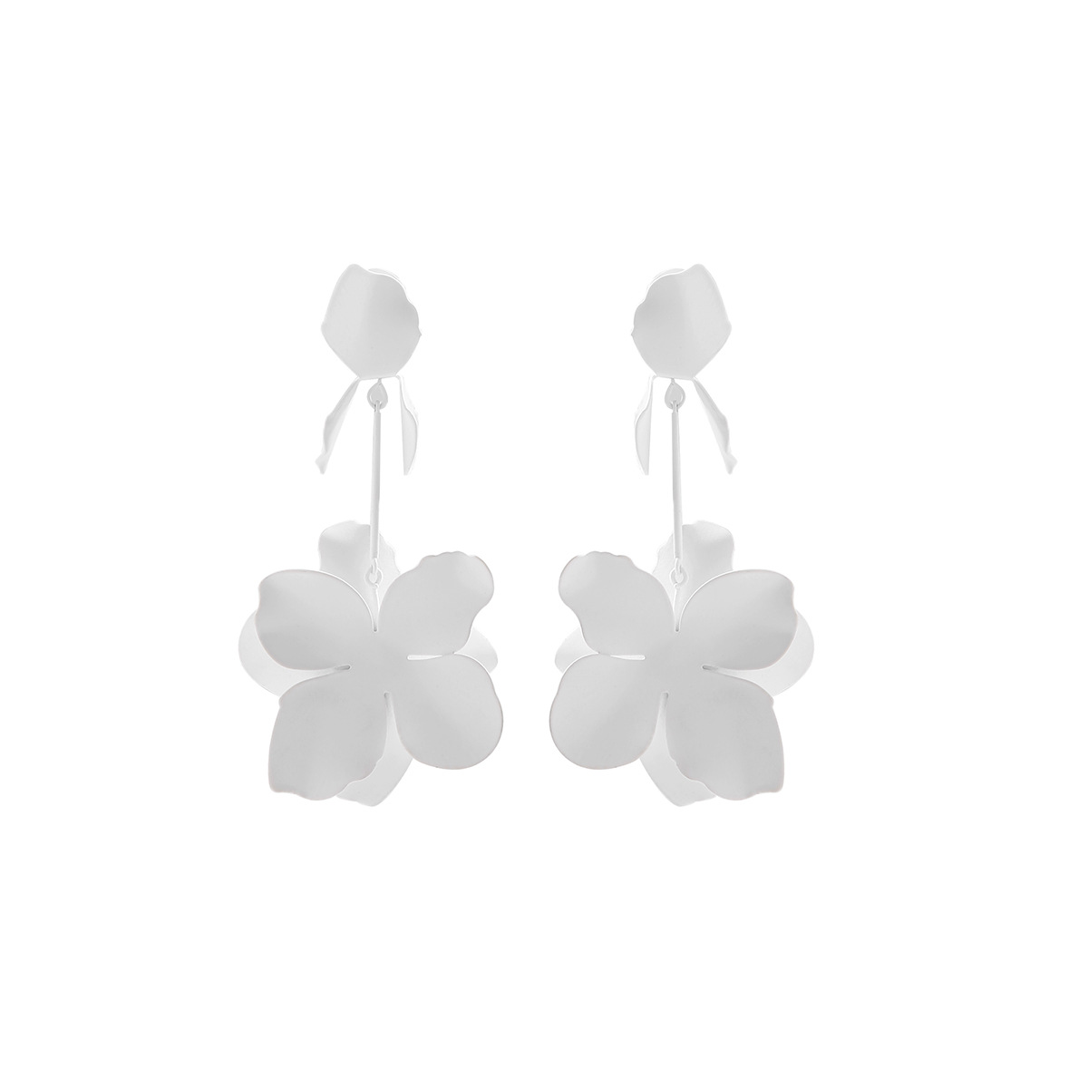 1 Pair IG Style Sweet Flower Spray Paint Stoving Varnish Iron Drop Earrings display picture 35