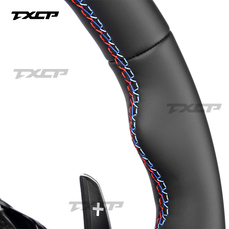 Suitable for BMW 3 Series, 5 Series, 7 Series, X1, X2, X3, X4, X5, X7, M2, M3, M4 – full leather, sporty style, T-shaped steering wheel