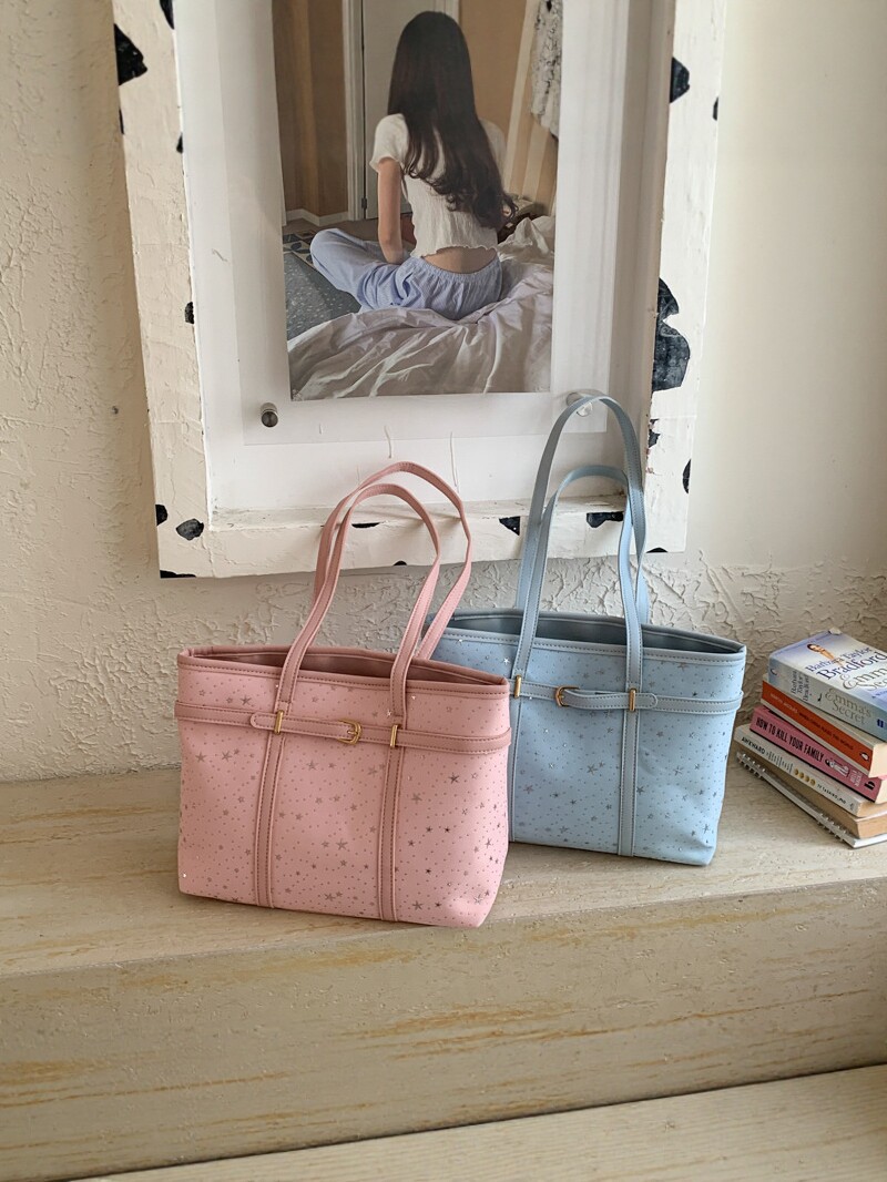 2026 nuevo estilo coreano de impresión de estrellas bolso especial de gran capacidad de viaje bolso de hombro portátil simple bolso de mujer