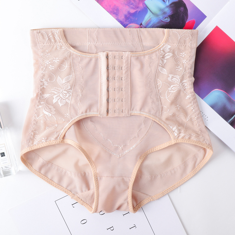 6-reihige Bauchweg-Unterwäsche für Damen, schmale Taille, atmungsaktives Mesh, Schrittkontrolle, Bauchkontrolle, Po-Lifting, figurformende Hose_voghion.com