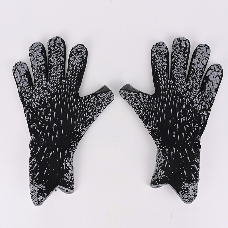 Guantes de portero de fútbol gruesos para adultos y niños, guantes sin dedos de látex antideslizantes transpirables, guantes de portero de fútbol