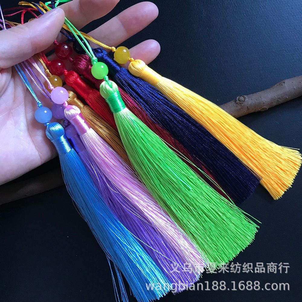 新款扇子流苏吊穗涤纶冰丝蝴蝶扇子穗手工编织古装汉服装压襟流苏