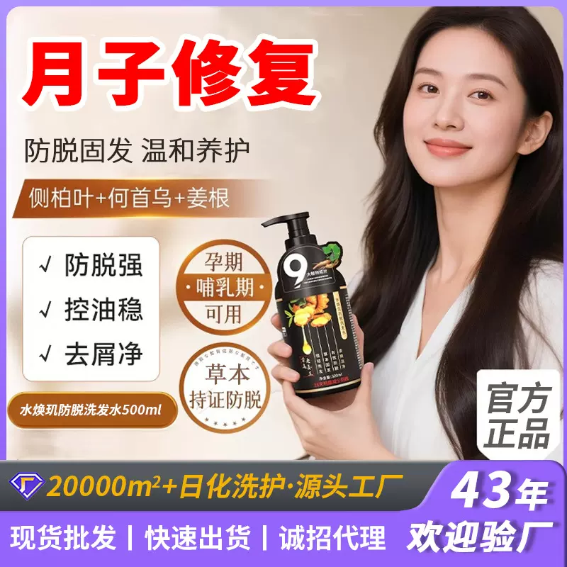 侧柏叶防脱洗发水何首乌洗头水500ml月子滋养生姜固发控油洗头膏