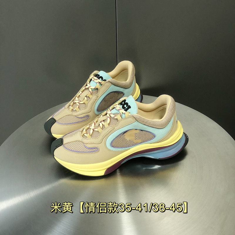 GG家Runスポーツシューズ女性ランニングシューズ2024年モデル軽量厚い底カジュアルお父さん靴男性カップルモデル女性靴|undefined