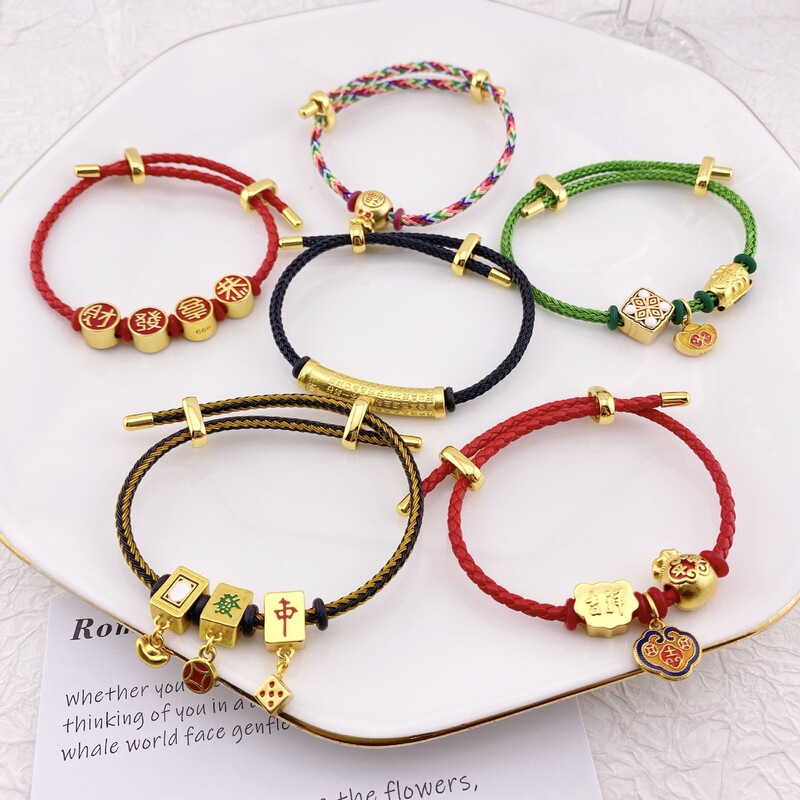 New National Fashion Culture Greeting Language Color Bracelet High-level Temperament All-match Temperament Temperament Hand Rope Fashion National Style Bracelet