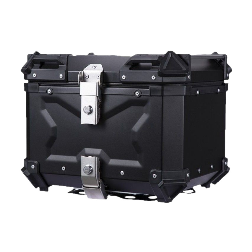 Caja de cola de aleación de aluminio al por mayor de fábrica X caja de cola de motocicleta en relieve