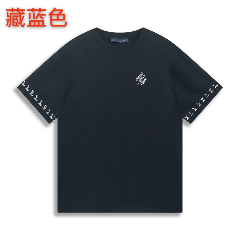 クロスボーダー ロバニット Tシャツ 2025 新しい市松模様の文字ジャカード カジュアル ルーズ 男女兼用 カップル 半袖|undefined