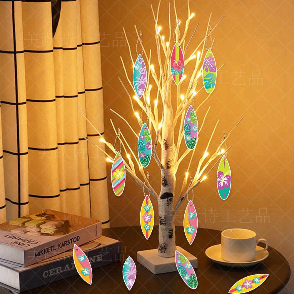 Transfronteriza nueva decoración hawaiana pequeña etiqueta de verano costero fiesta decoración colgante tabla de surf pequeño colgante