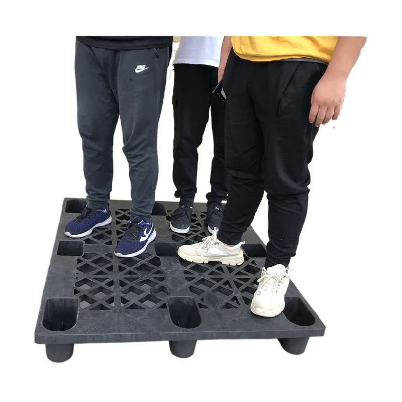 托盘厂家用供应黑色塑料托盘 黑色九脚塑胶托盘 防潮垫货用