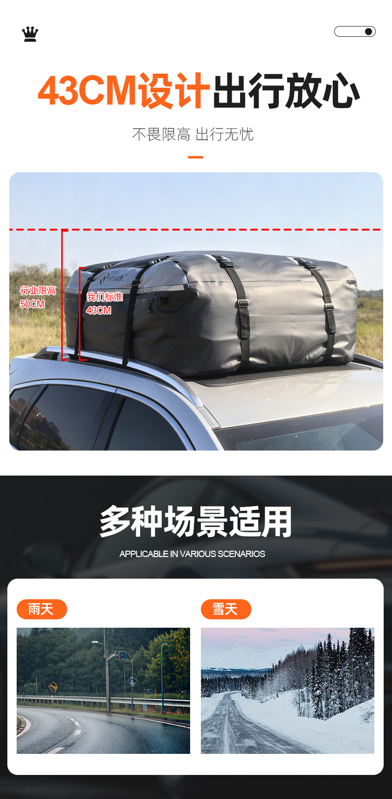 Amazon's Best-Selling Fully Waterproof Roof Bag, Universal Airtight Roof Luggage Bag, Rainproof Pvc Roof Bag