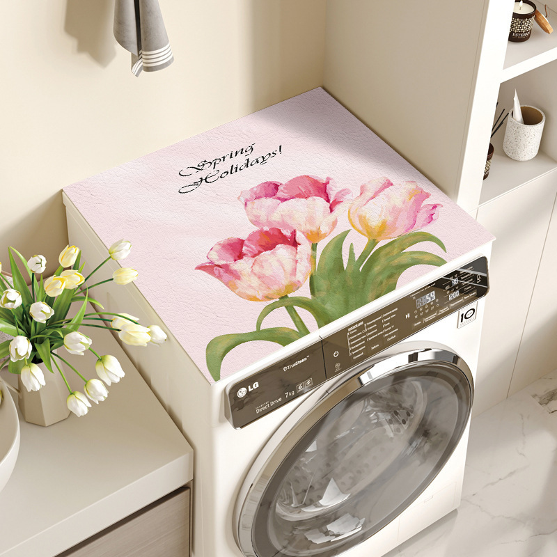 Drum washing machine upper mat table waterproof leather sunscreen cover cloth desktop dust cover bedside table dust mat