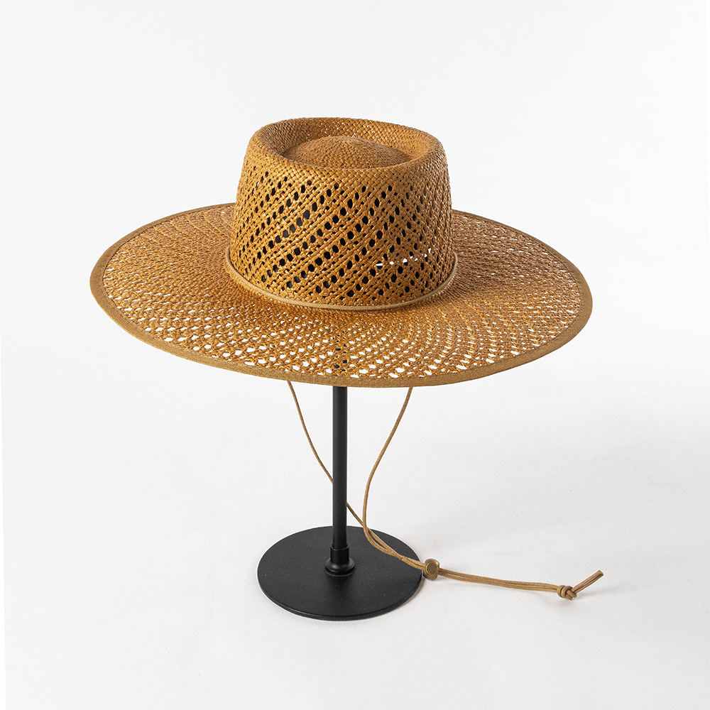 Title 9, Chapeau de paille rond, bordure large, dentelle...