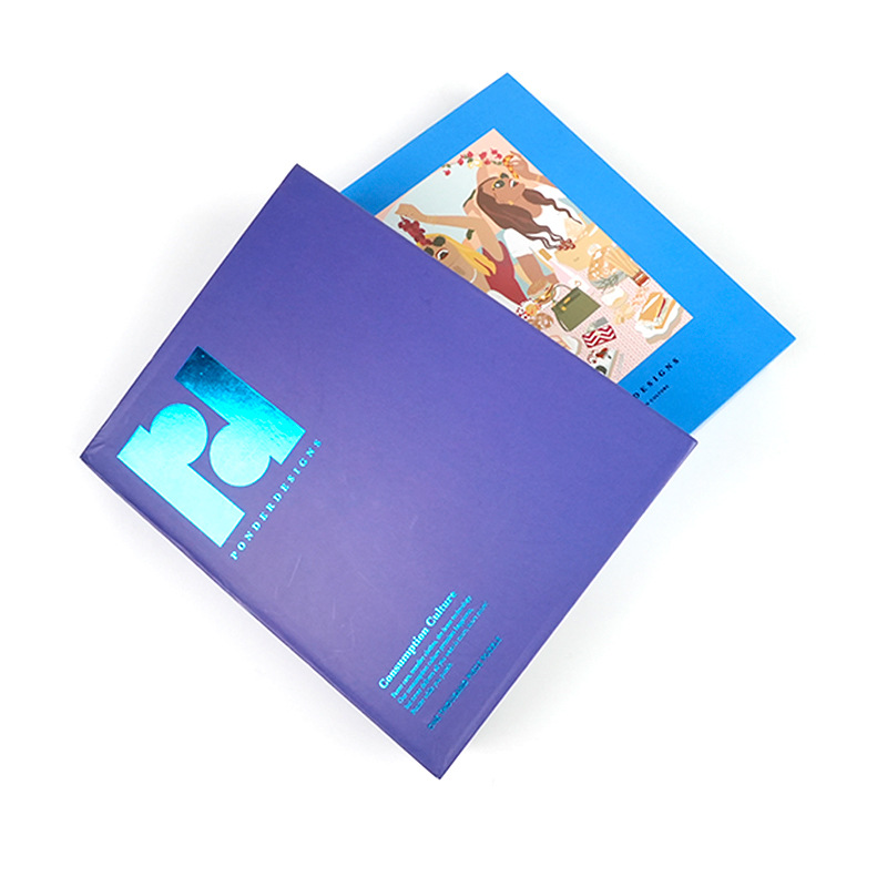 蓝色翻盖拼图礼盒包装