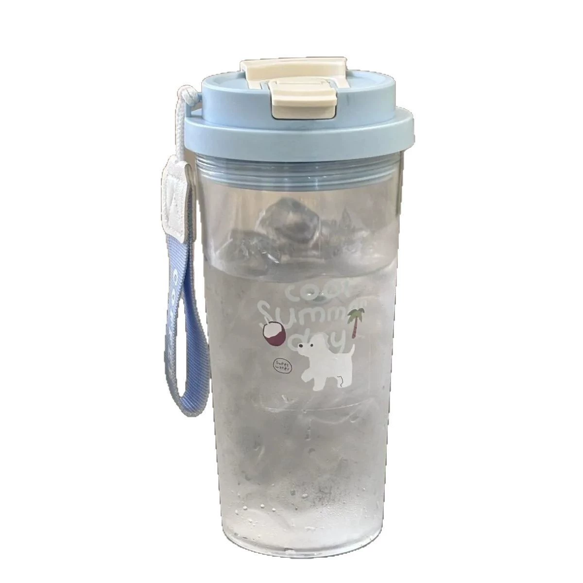 High quality handheld plastic straw with glass, orchid
