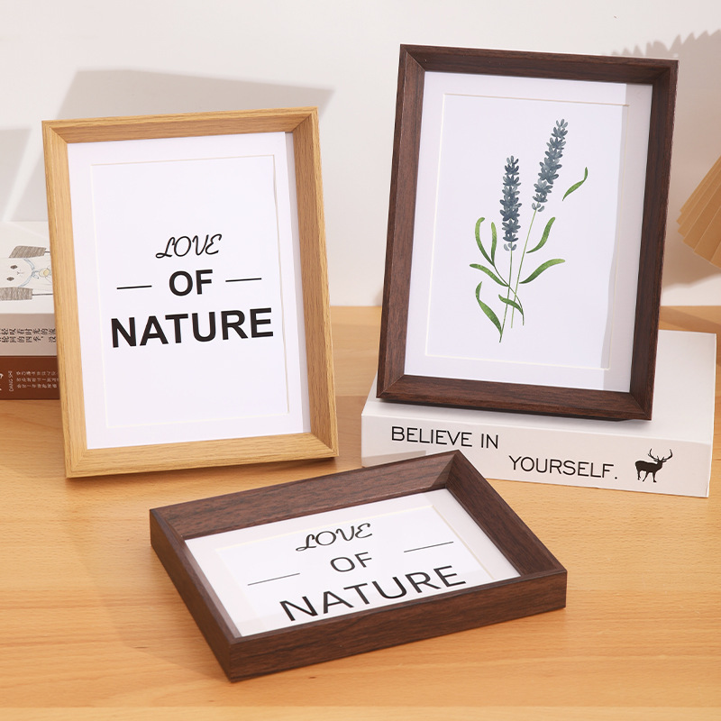 Photo frame 6 inch photo frame wholesale wooden calligraphy table 7810 inch A4 jigsaw puzzle oil picture frame mounted self-mounted photo wall