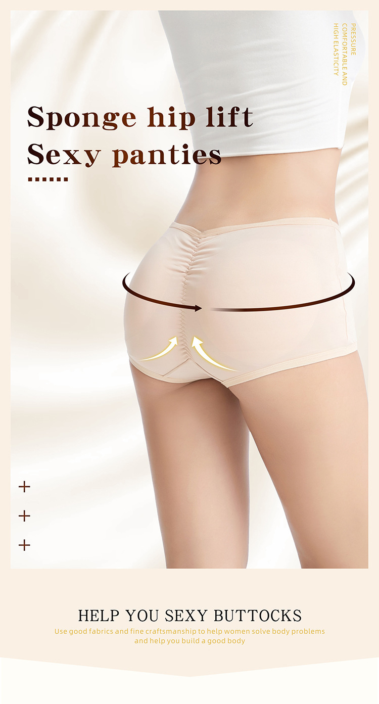 Cross-border European and American Body Shaping Pants  Ass PP Sponge Pad Removable Full Hip Full Hip Peach Hip Base Underwear_voghion.com